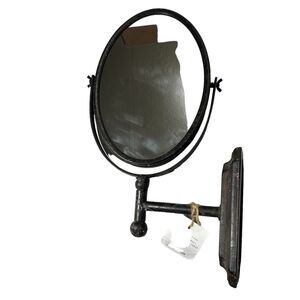 vintage looking wall mount, swivel mirror oval 12”X8”